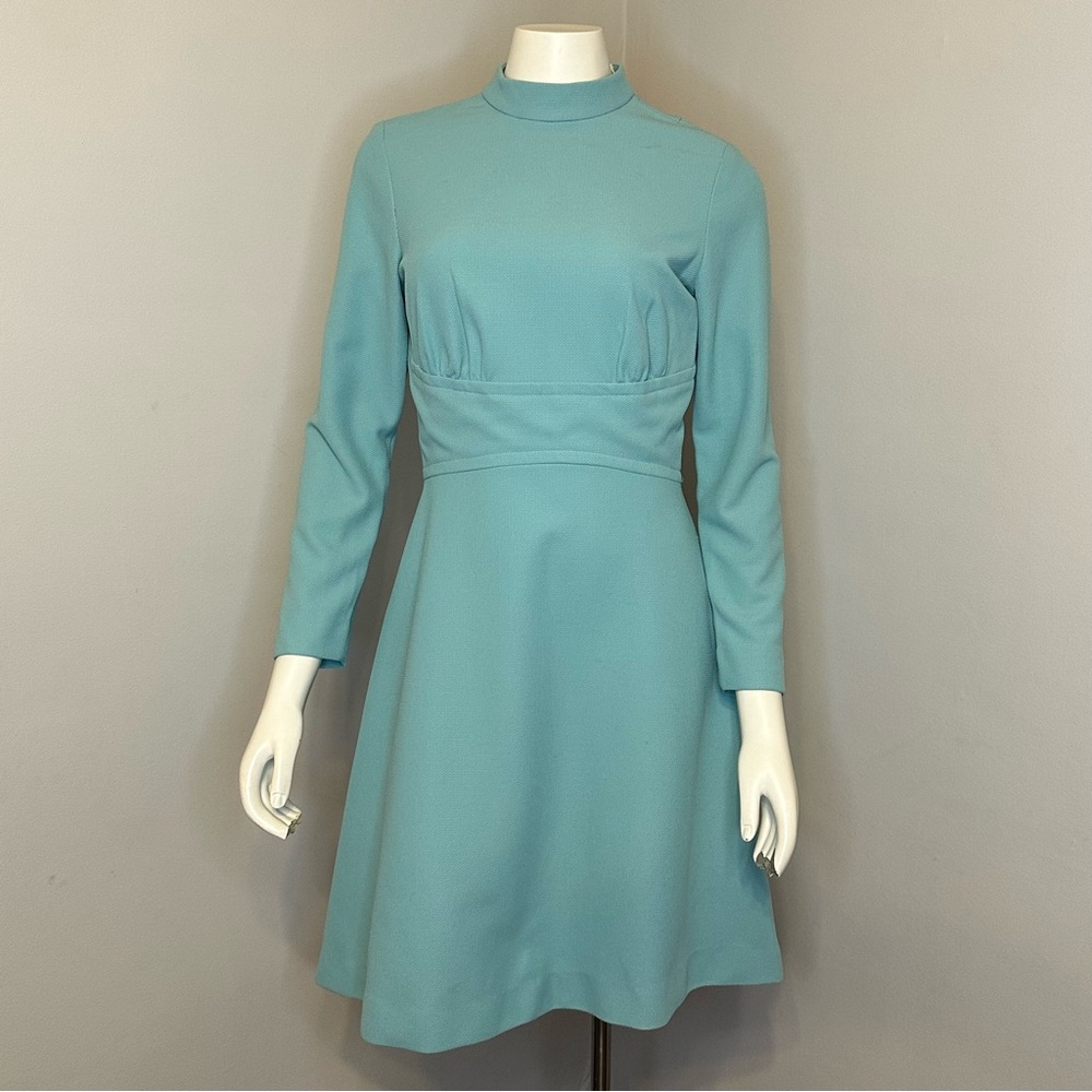 Trends by Jerrie Lurie Turquoise Dress 60s Vintage